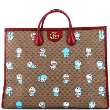 Gucci Doraemon Tote Printed Mini GG Coated Canvas Large