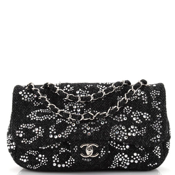 Chanel Leopard CC Flap Bag Crystal Embellished Tweed Jumbo