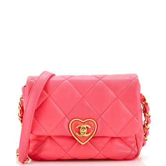 Chanel Coco Love CC Heart Flap Bag Quilted Lambskin Mini
