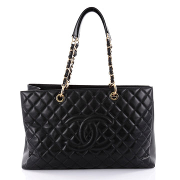 Chanel Grand Shopping Tote Quilted Caviar XL Black 2470304