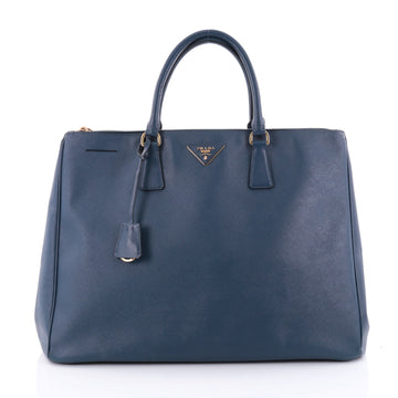 Prada Double Zip Lux Tote Saffiano Leather Large Blue 2470313