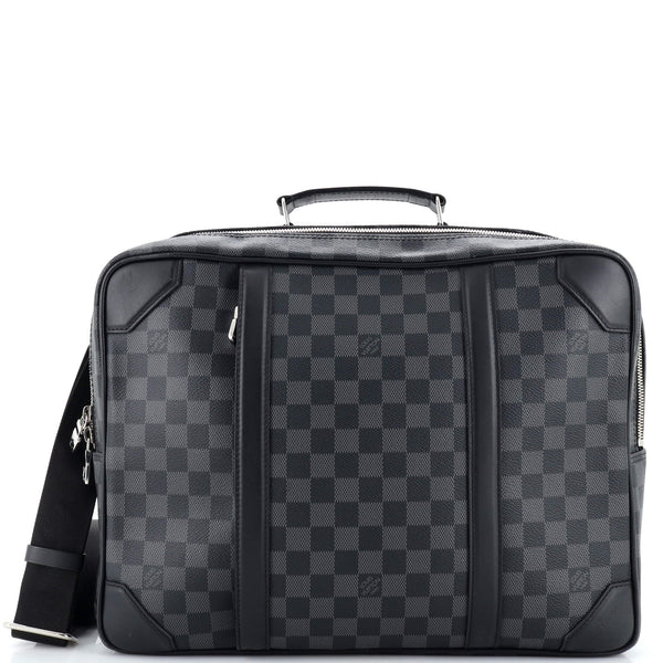 louis vuitton backpack briefcase Men's Monogram Eclipse Saumur Luxuria & Co Signed with embossed lv initials LOUIS VUITTON Montsouris BB Black