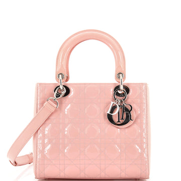 Christian Dior Lady Dior Bag Cannage Quilt Patent Medium