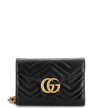 Gucci GG Marmont Chain Wallet Matelasse Leather Mini