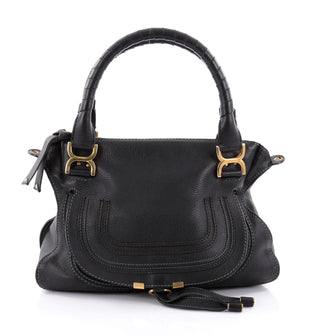 Chloe Marcie Satchel Leather Medium Black 2472001