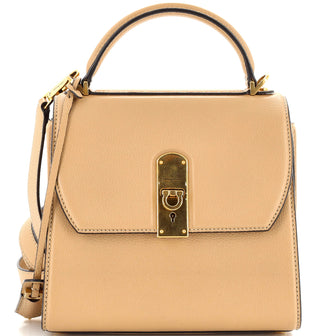 Salvatore Ferragamo Boxyz Top Handle Bag Leather Small