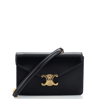 Celine Margo Triomphe Wallet on Chain Leather