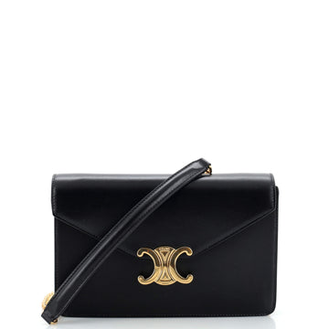Celine Margo Triomphe Wallet on Chain Leather