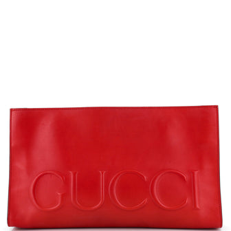 Gucci XL Zip Clutch Leather