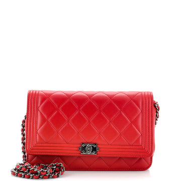 Chanel Boy Wallet on Chain Quilted Lambskin