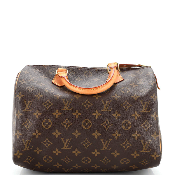 Speedy leather handbag Louis Vuitton Brown in Leather - 35295877