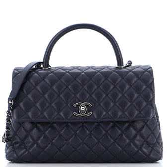 Chanel Coco Top Handle Bag Quilted Caviar Medium