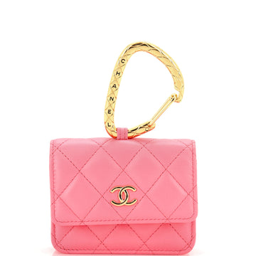 Chanel Jewel Hook Flap Card Case Quilted Lambskin