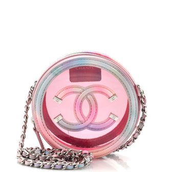 Chanel Filigree Round Clutch with Chain PVC with Lambskin Mini
