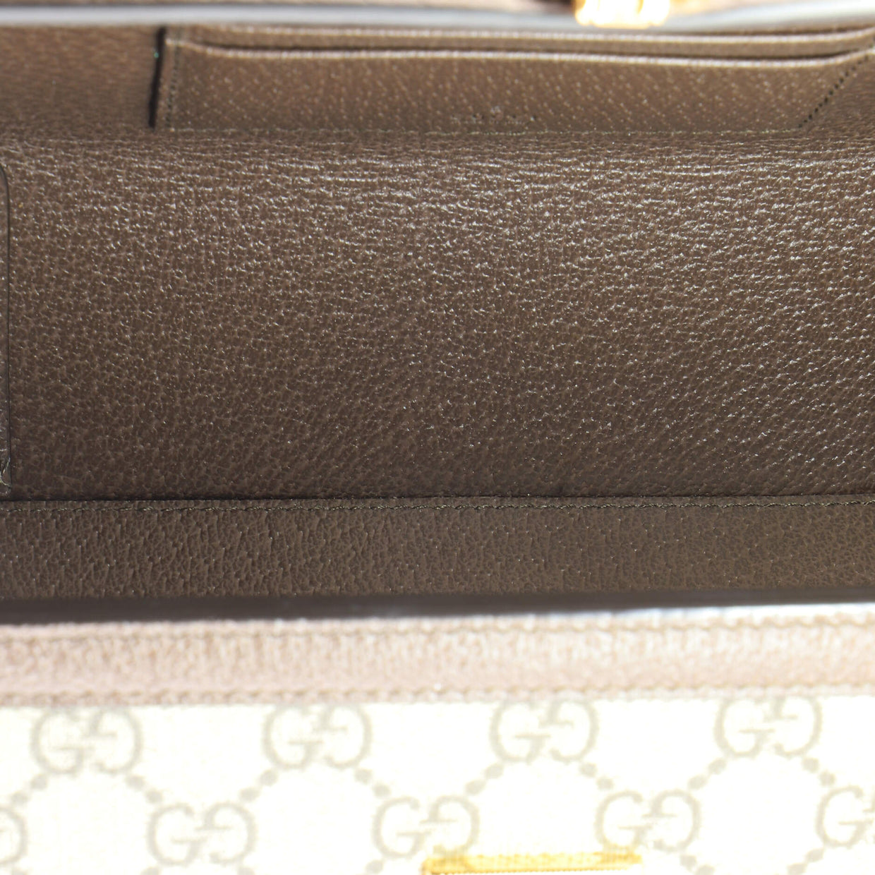 Gucci Trunk Flap Lock Shoulder Bag GG Coated Canvas with Studded