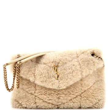 Saint Laurent Loulou Puffer Shoulder Bag Quilted Shearling Medium