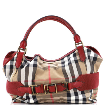 Burberry Sheldon Convertible Tote House Check Canvas Large