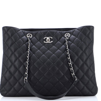 Chanel Classic CC Shopping Tote Quilted Caviar Large