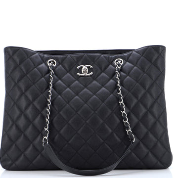 Chanel Classic CC Shopping Tote Quilted Caviar Large