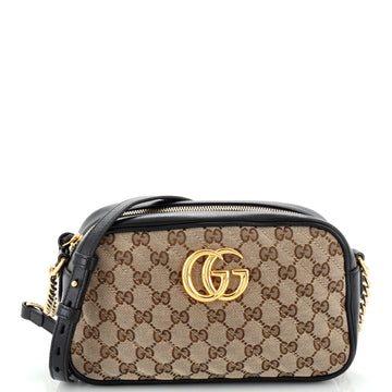 Gucci GG Marmont Shoulder Bag Diagonal Quilted GG Canvas Small