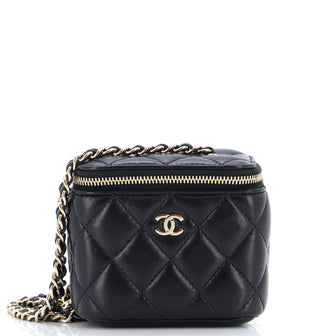 Chanel Classic Vanity Case with Chain Quilted Lambskin Mini Black 2475082