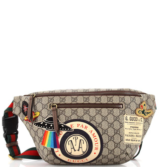 Gucci Courrier Zip Belt Bag GG Coated Canvas with Applique