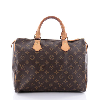 Louis Vuitton Speedy Handbag Monogram Canvas 30 Brown 2475303