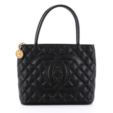 Chanel Medallion Tote Quilted Caviar Black 2475305