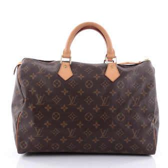 Louis Vuitton Speedy Handbag Monogram Canvas 35 Brown 2475403
