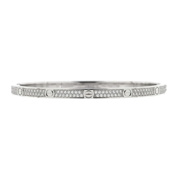 Cartier Love Bracelet 18K White Gold with Pave Diamonds Small