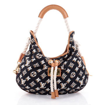 Louis Vuitton Bulles Handbag Monogram Nylon MM Blue 2475802