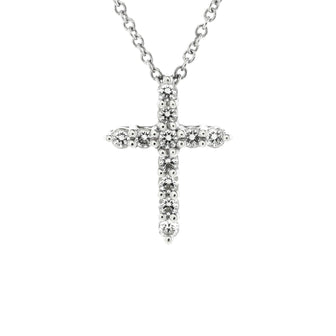 Tiffany & Co. Cross Pendant Necklace Platinum and Diamonds Small