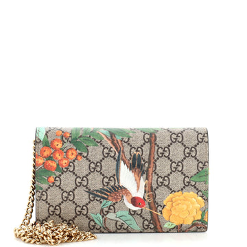 Gucci Chain Wallet Tian Print GG Coated Canvas
