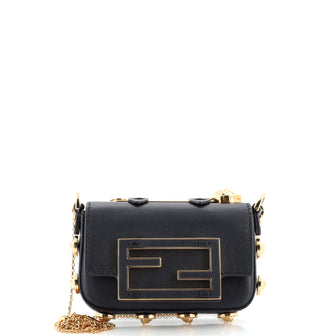 Fendi x Versace Fendace Chain Baguette Charm Bag Leather Nano