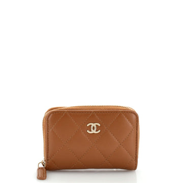Chanel CC Zip Coin Purse Quilted Lambskin Small