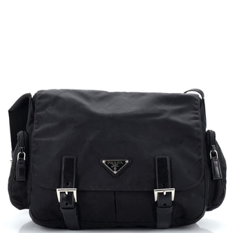 Prada Double Buckle Flap Camera Bag Tessuto Medium