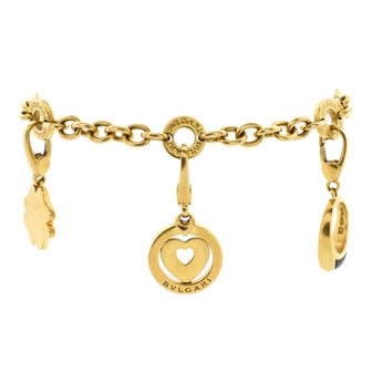 Bvlgari Snow Flake 6 Charm Bracelet 18K Yellow Gold with Onyx, Diamond and Mother of Pearl