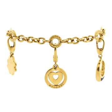 Bvlgari Snow Flake 6 Charm Bracelet 18K Yellow Gold with Onyx, Diamond and Mother of Pearl