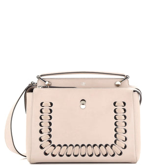 Fendi DotCom Convertible Satchel Whipstitch Leather Medium