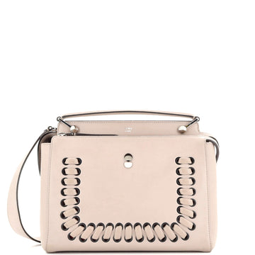 Fendi DotCom Convertible Satchel Whipstitch Leather Medium
