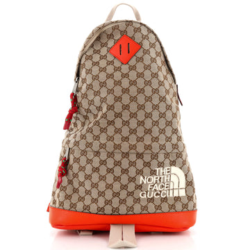 Gucci Gucci x The North Face Zip Backpack GG Canvas with Leather Medium