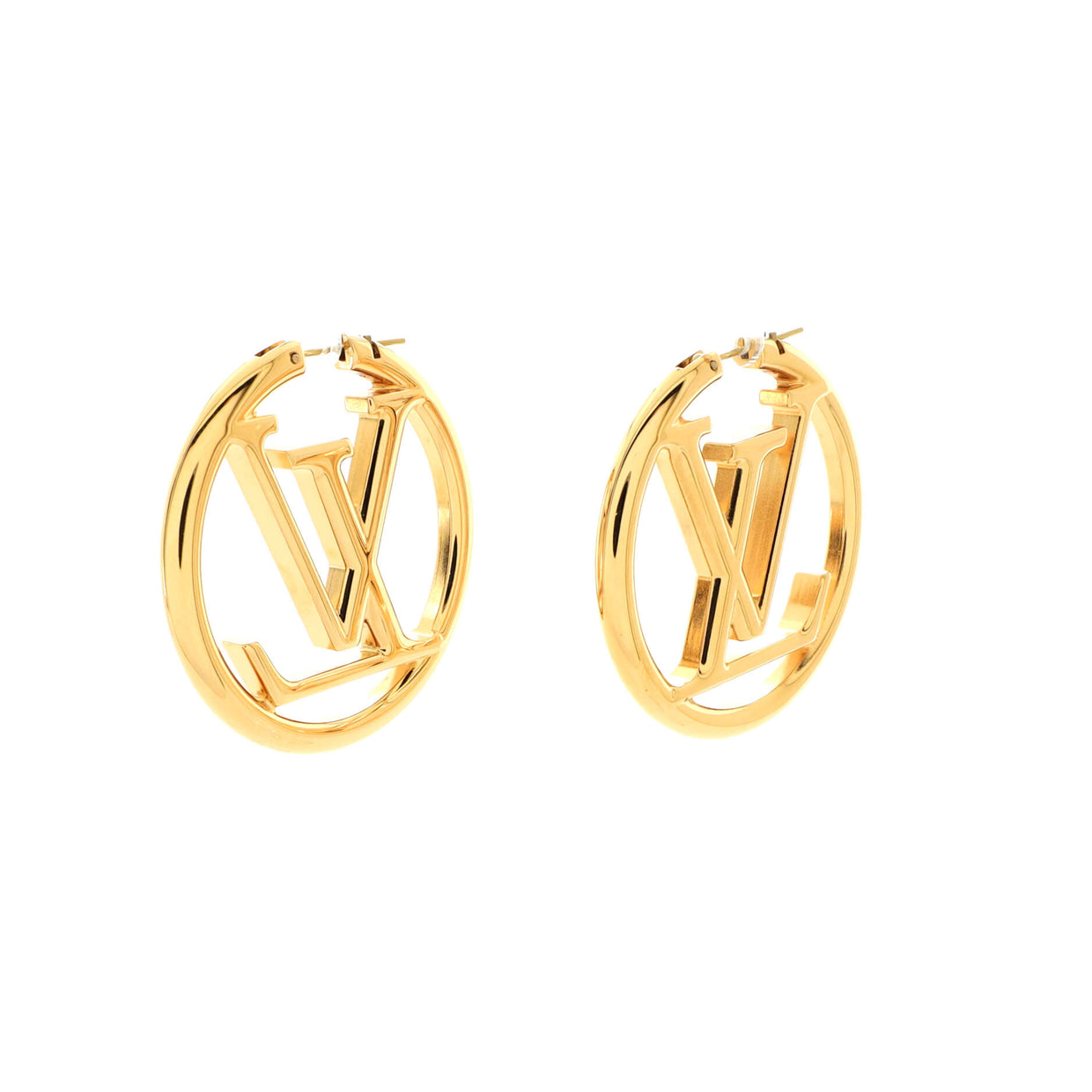 Louis Vuitton Louise Hoop Earrings Metal GM Gold 2477421