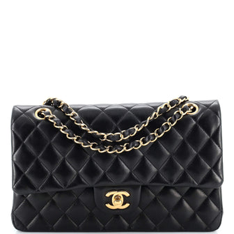Chanel Classic Double Flap Bag Quilted Lambskin Medium Black 2477601