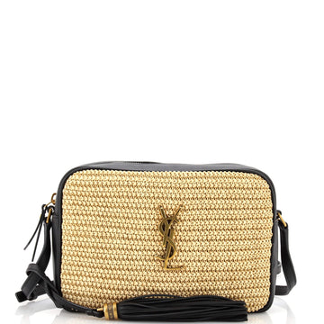 Saint Laurent Lou Camera Bag Woven Raffia Small