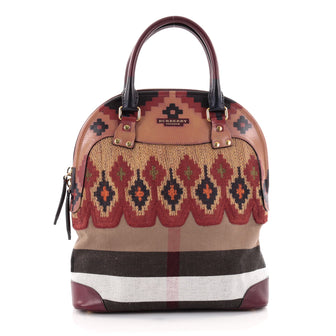 Burberry Bloomsbury Handbag Tapestry and Leather Medium 2477805