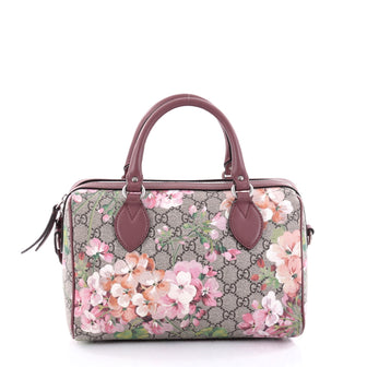 Gucci Convertible Boston Bag Blooms Print GG Coated Canvas Small Brown 2478001