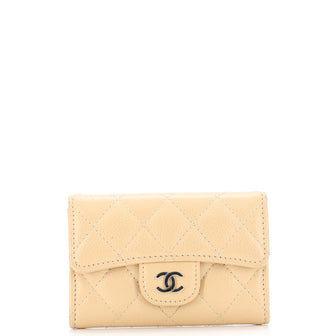 Chanel Classic Flap Card Case Quilted Caviar