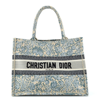 Christian Dior Book Tote Embroidered Canvas Medium