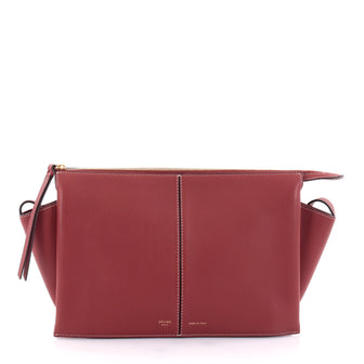 Celine Tri-Fold Clutch on Chain Smooth Leather Red 2478701