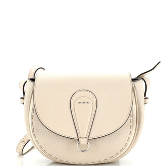 Fendi Selleria Round Saddle Bag Leather